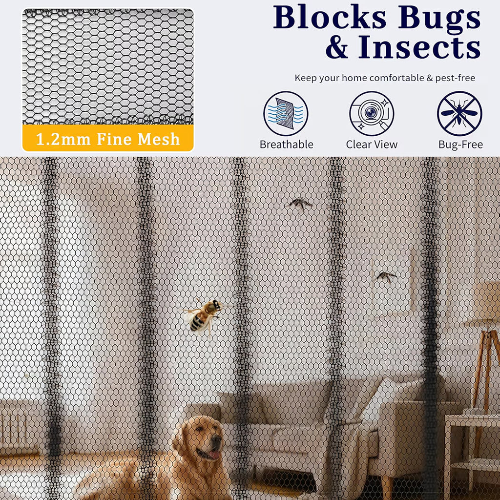 Mesh Screen Net Home Magnetic Foldable Anti Mosquito Door Curtains